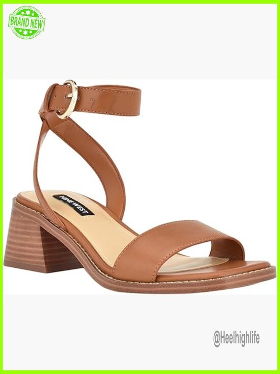 Leather Wedge Sandals with Adjustable Ankle Strap, Low Block Heel
